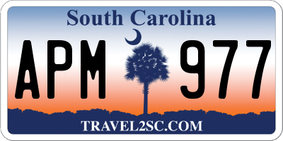 SC license plate APM977