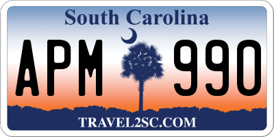 SC license plate APM990