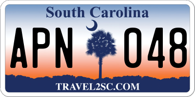 SC license plate APN048