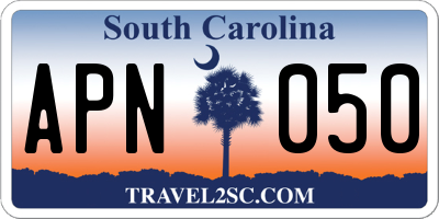 SC license plate APN050