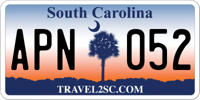 SC license plate APN052