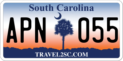 SC license plate APN055