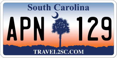 SC license plate APN129