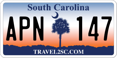 SC license plate APN147