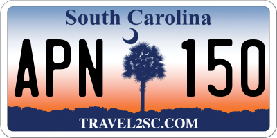 SC license plate APN150
