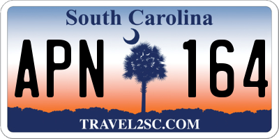 SC license plate APN164