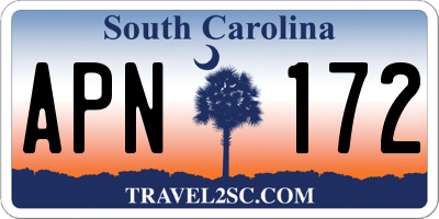 SC license plate APN172