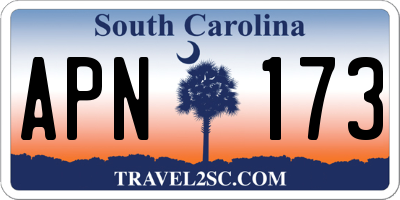 SC license plate APN173
