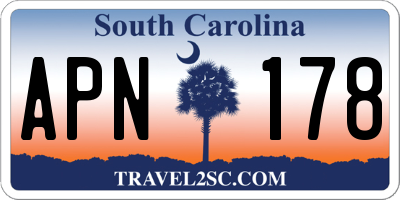 SC license plate APN178
