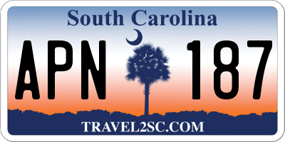 SC license plate APN187