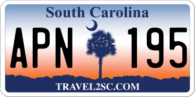 SC license plate APN195