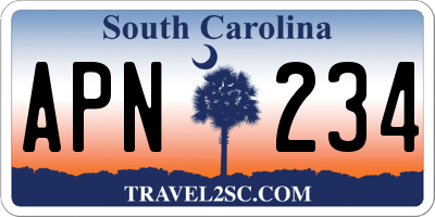 SC license plate APN234