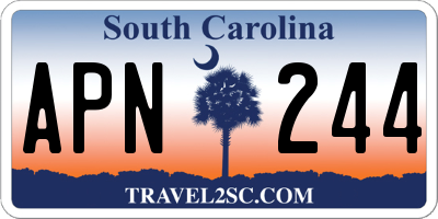SC license plate APN244