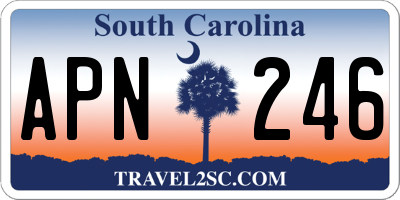 SC license plate APN246