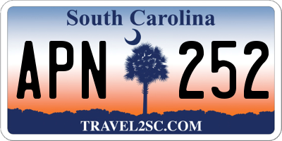 SC license plate APN252