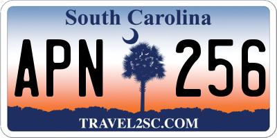 SC license plate APN256