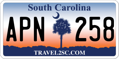 SC license plate APN258