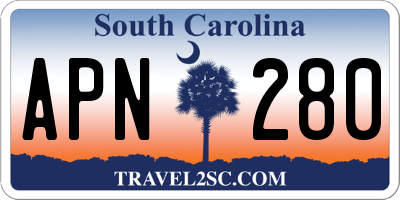 SC license plate APN280