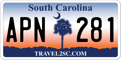 SC license plate APN281