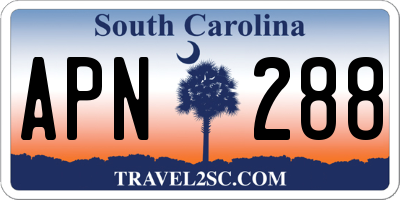 SC license plate APN288