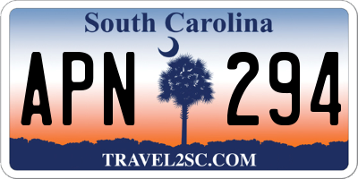 SC license plate APN294
