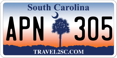 SC license plate APN305