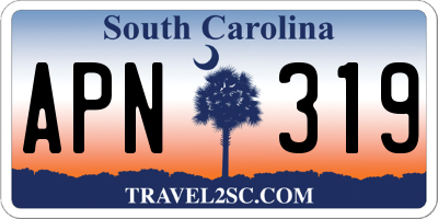 SC license plate APN319