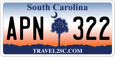 SC license plate APN322