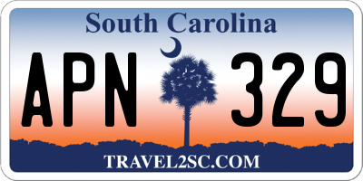 SC license plate APN329