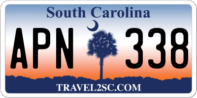 SC license plate APN338