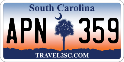 SC license plate APN359