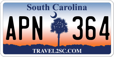 SC license plate APN364