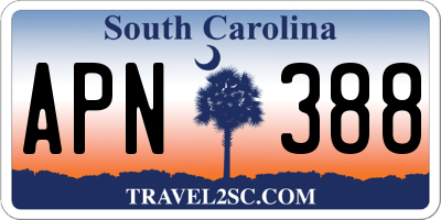 SC license plate APN388