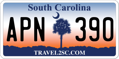 SC license plate APN390