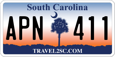 SC license plate APN411