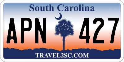 SC license plate APN427