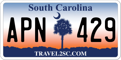 SC license plate APN429