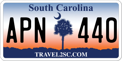 SC license plate APN440