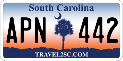 SC license plate APN442