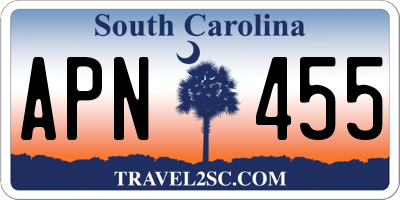 SC license plate APN455