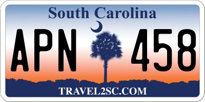 SC license plate APN458