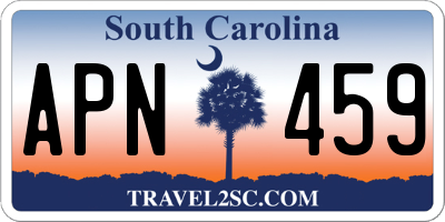 SC license plate APN459