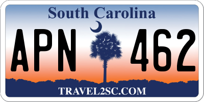 SC license plate APN462