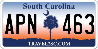 SC license plate APN463