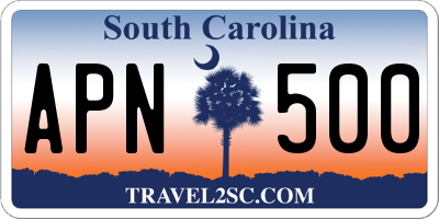 SC license plate APN500