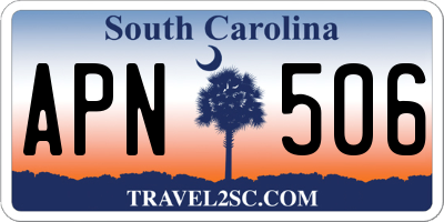 SC license plate APN506