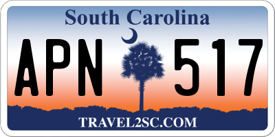 SC license plate APN517