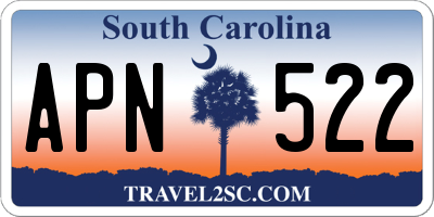 SC license plate APN522