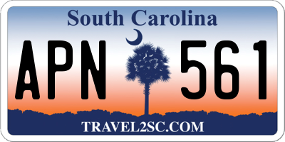 SC license plate APN561