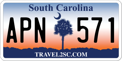 SC license plate APN571